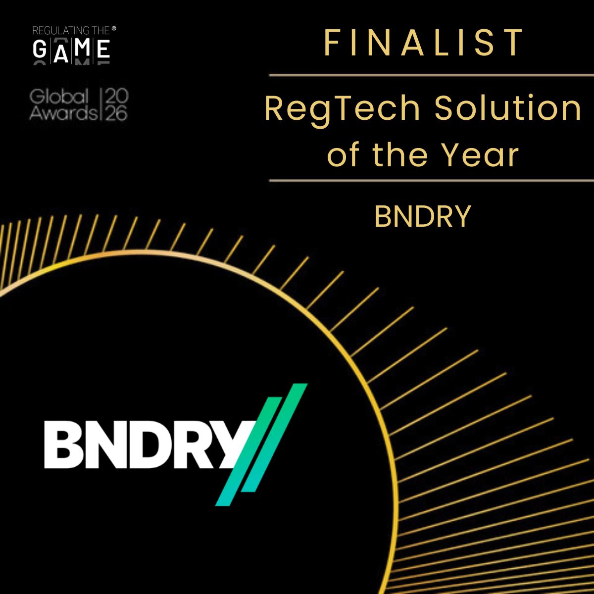 Finalist, RegTech Solution of the Year, Global Awards 2026