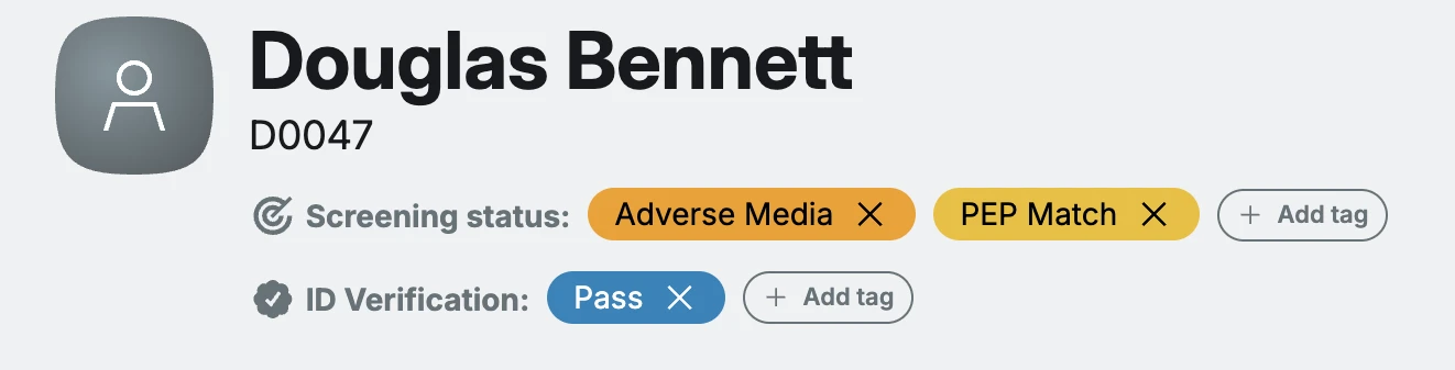 AML tags and filtering