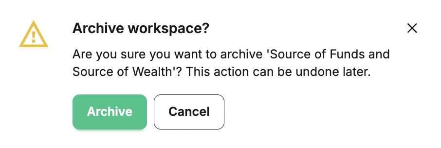 Archive workspaces